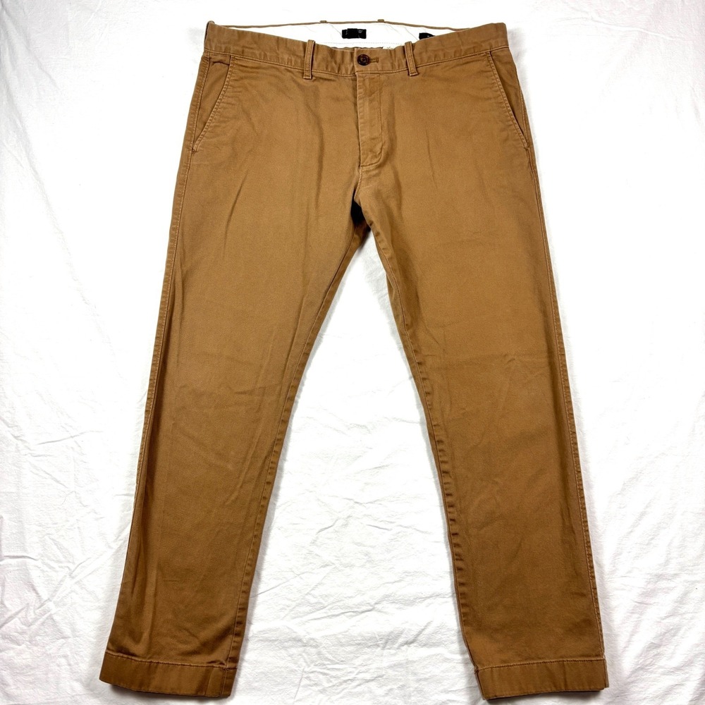 J Crew Flex Slim‎ Fit Chino Pants Mens 36x30 Camel Brown W36 L30 Casual Workwear